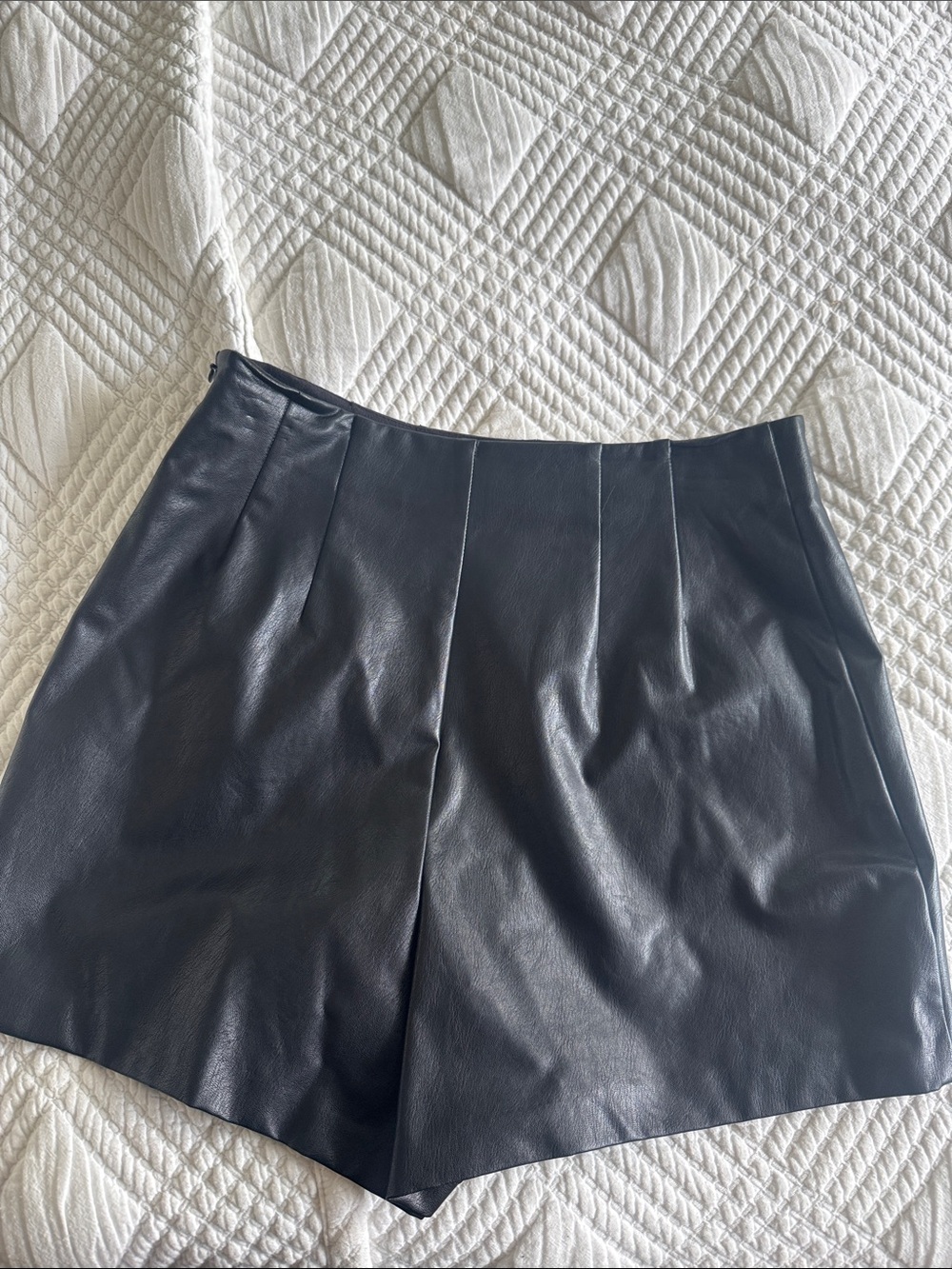 Express Black Faux Leather High Waist Shorts - Picture 2 of 4